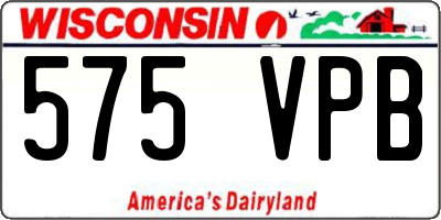 WI license plate 575VPB