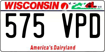 WI license plate 575VPD