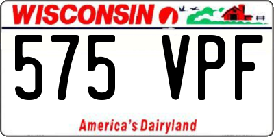 WI license plate 575VPF