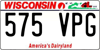 WI license plate 575VPG