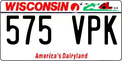 WI license plate 575VPK