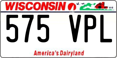 WI license plate 575VPL