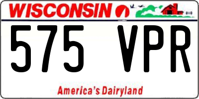 WI license plate 575VPR