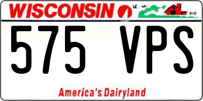 WI license plate 575VPS