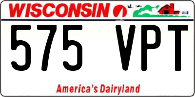 WI license plate 575VPT