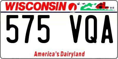 WI license plate 575VQA