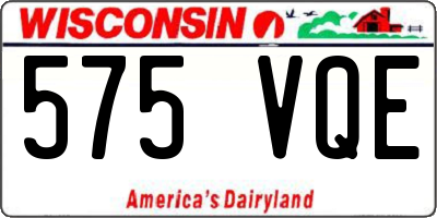 WI license plate 575VQE