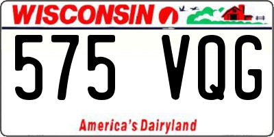 WI license plate 575VQG