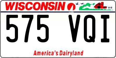WI license plate 575VQI