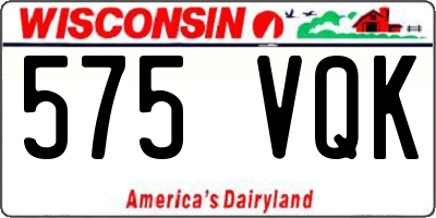 WI license plate 575VQK