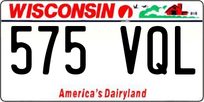 WI license plate 575VQL