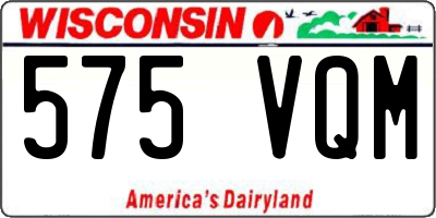 WI license plate 575VQM