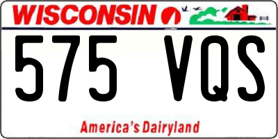WI license plate 575VQS