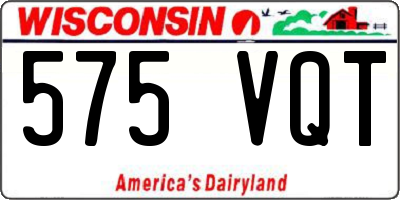 WI license plate 575VQT