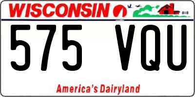 WI license plate 575VQU