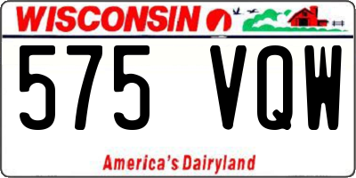 WI license plate 575VQW