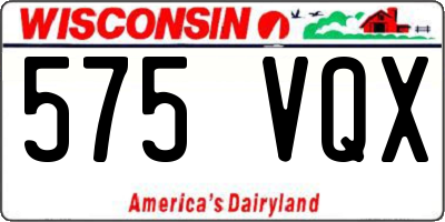 WI license plate 575VQX