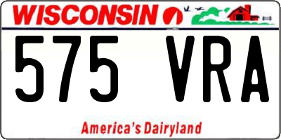 WI license plate 575VRA