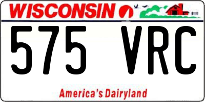 WI license plate 575VRC