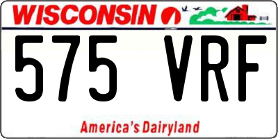 WI license plate 575VRF