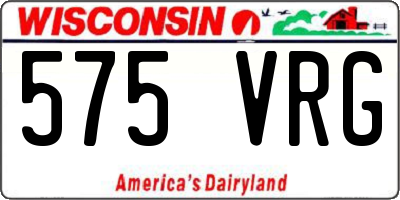 WI license plate 575VRG