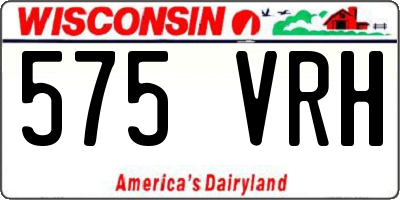 WI license plate 575VRH