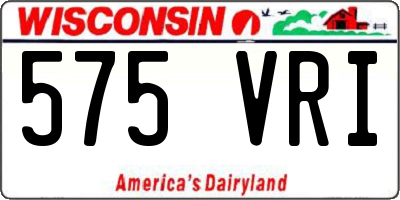 WI license plate 575VRI