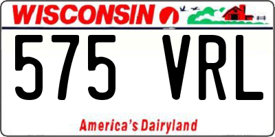 WI license plate 575VRL