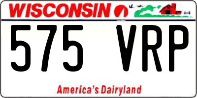 WI license plate 575VRP