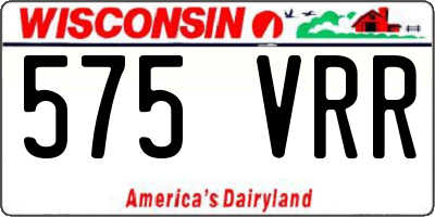 WI license plate 575VRR
