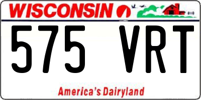 WI license plate 575VRT