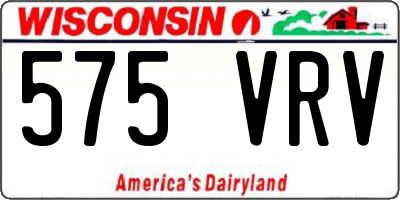 WI license plate 575VRV