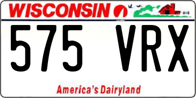 WI license plate 575VRX