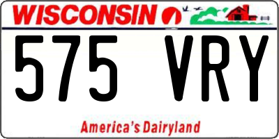 WI license plate 575VRY
