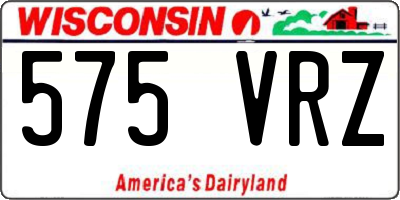WI license plate 575VRZ