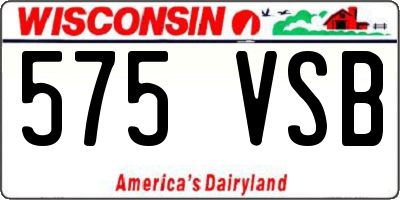 WI license plate 575VSB