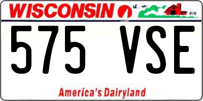 WI license plate 575VSE