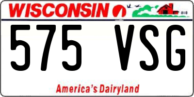WI license plate 575VSG