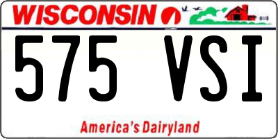 WI license plate 575VSI