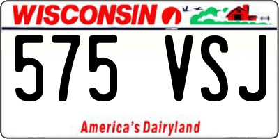 WI license plate 575VSJ