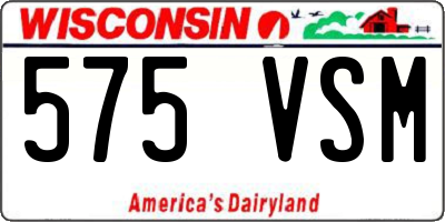 WI license plate 575VSM