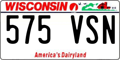 WI license plate 575VSN