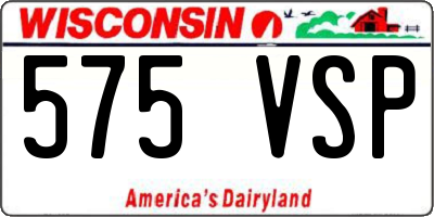 WI license plate 575VSP