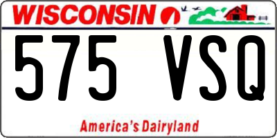 WI license plate 575VSQ