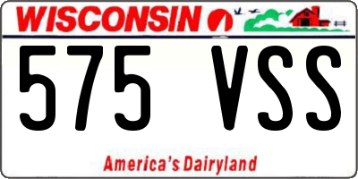 WI license plate 575VSS