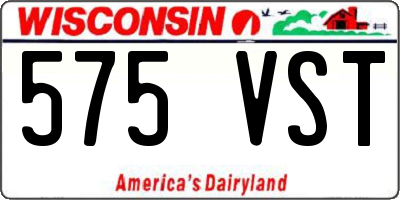 WI license plate 575VST