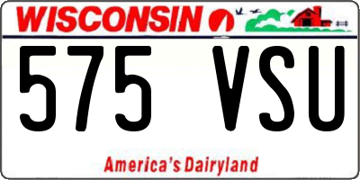 WI license plate 575VSU