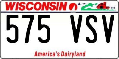 WI license plate 575VSV