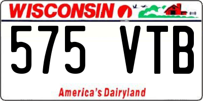 WI license plate 575VTB