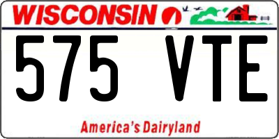 WI license plate 575VTE